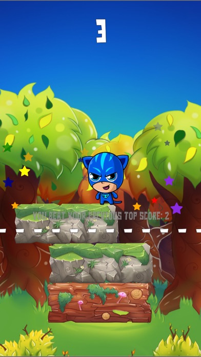 blue cat hero jump screenshot 2