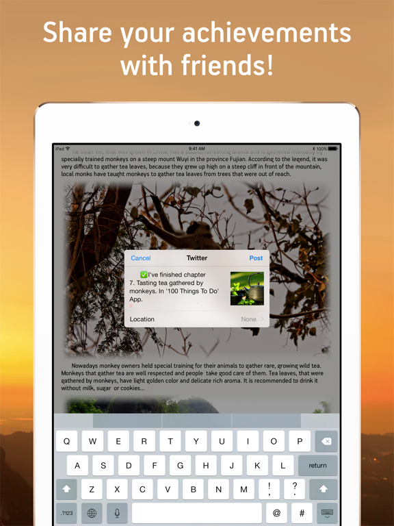 100 Things To Do In Your Life iPad screenshot 5 - Entertainment app