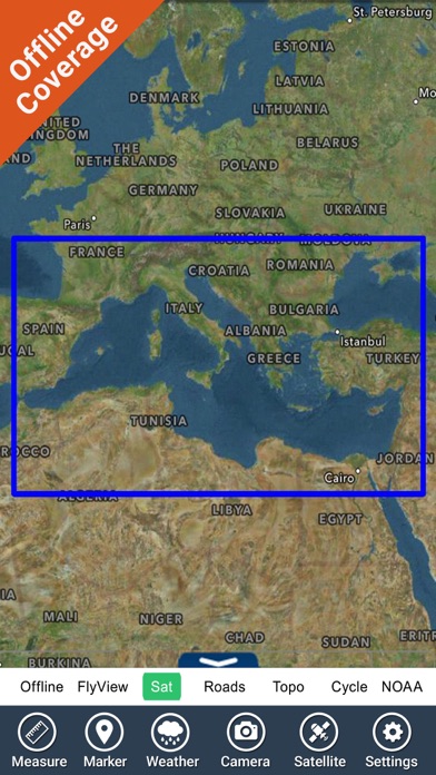 Mediterranean Sea GPS Charts Screenshot