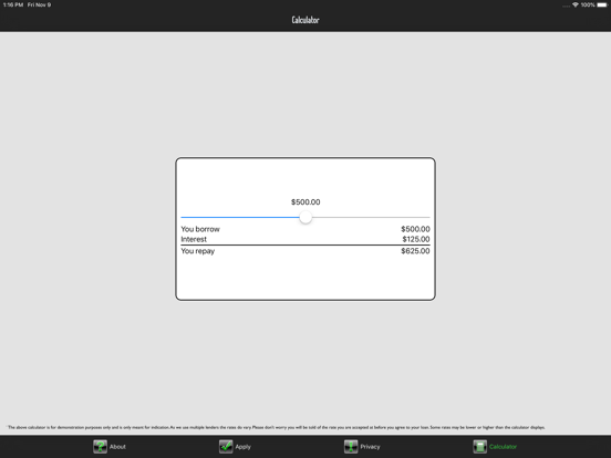 Payday Loans USA iPad screenshot 4 - Finance app