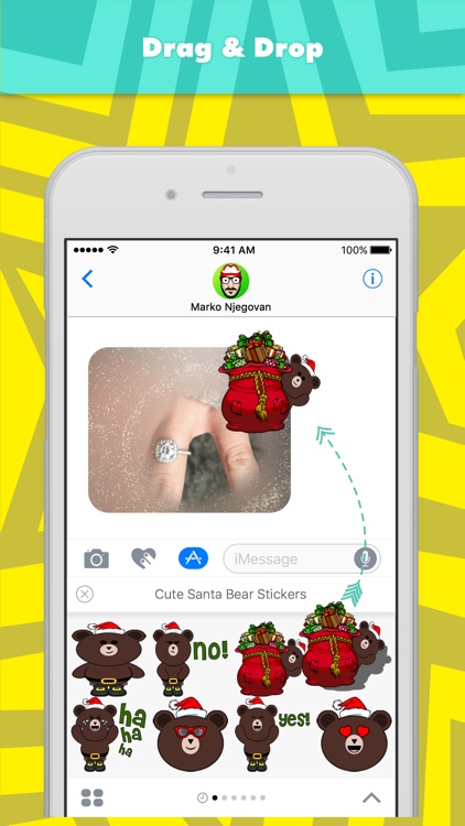 Cute Santa Bear Stickers stickers by CandyASS