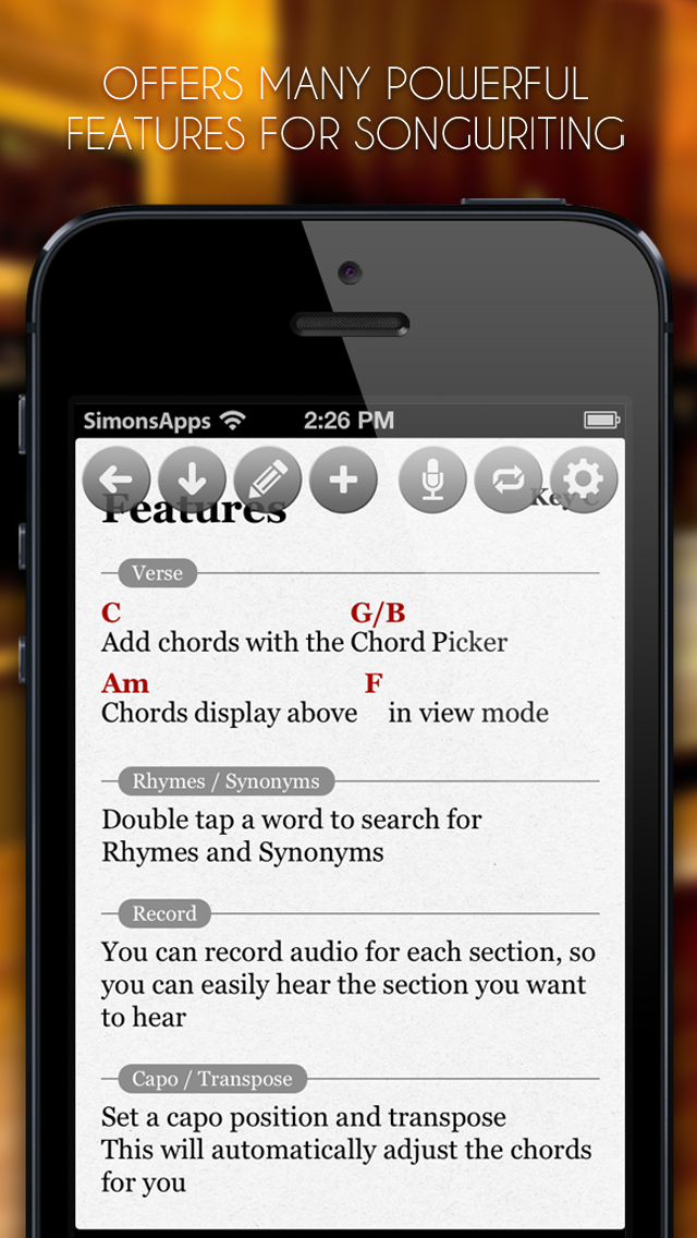 Screenshot #2 pour SongWriter Lite: Write Lyrics!