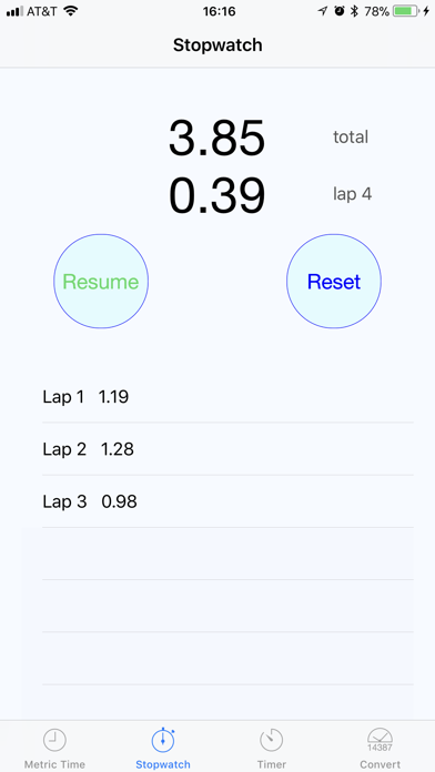 Metric Seconds screenshot 2