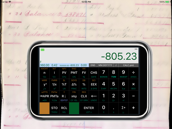 Calc-12E RPN Financial iPad screenshot 1 - Business app