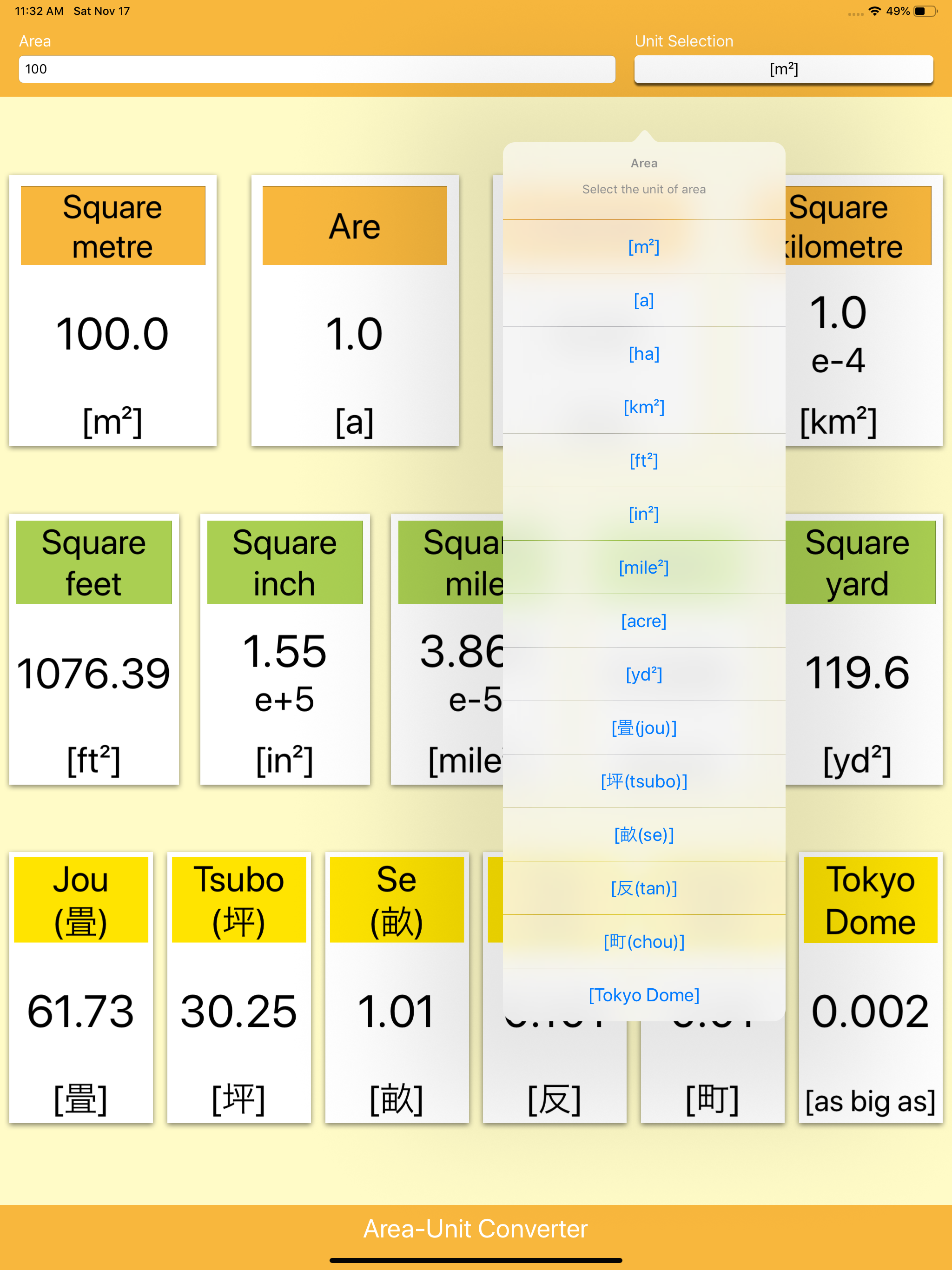Area-Unit Converter