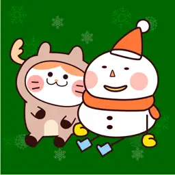 Snowman and Cat at Christmas app icon