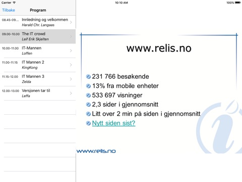 RELIS kurs og seminarer screenshot 3