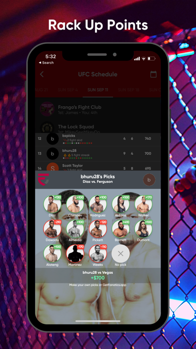 Fanatics Fantasy MMA Screenshot