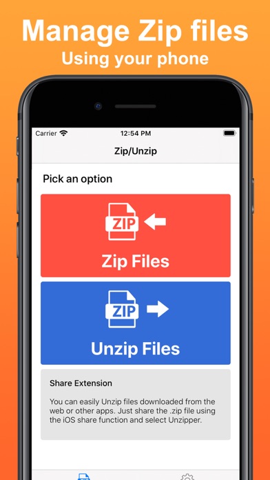 Unzipper: Zip and Unzip files Screenshot