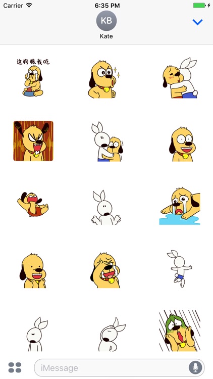 Lovely Rabbit & Dog - Animated Stickers Emoticons