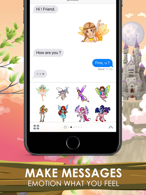 Screenshot #5 pour FairyTale Sticker Emoji Themes by ChatStick