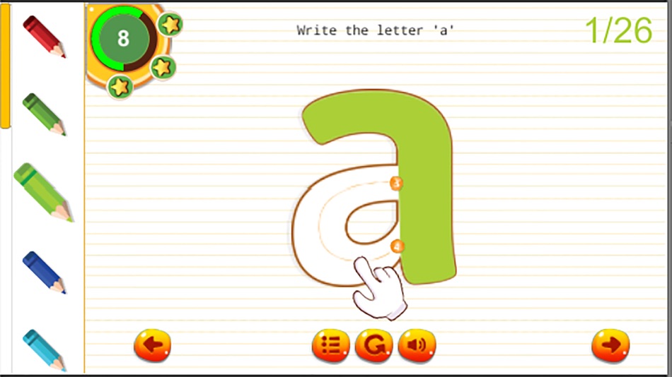 #1. Santa Claus abc Small Alphabets Tracing Learning (iOS) By: Arlak Phinitaksorn