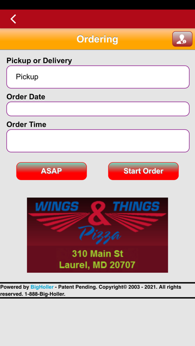 Wings Things & Pizza Screenshot