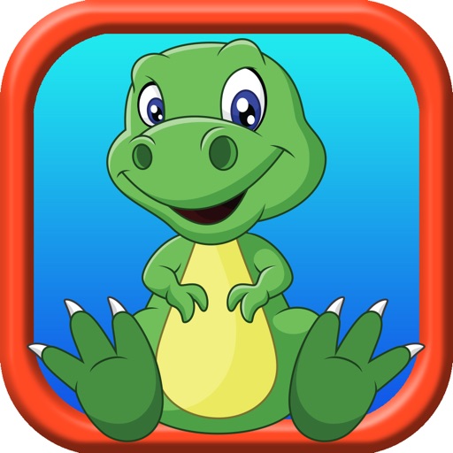 Dinosaur Cartoon Coloring Book Game Pages for Kids Icon