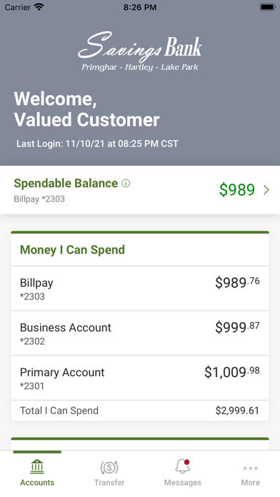 Savings Bank Mobile Screenshot