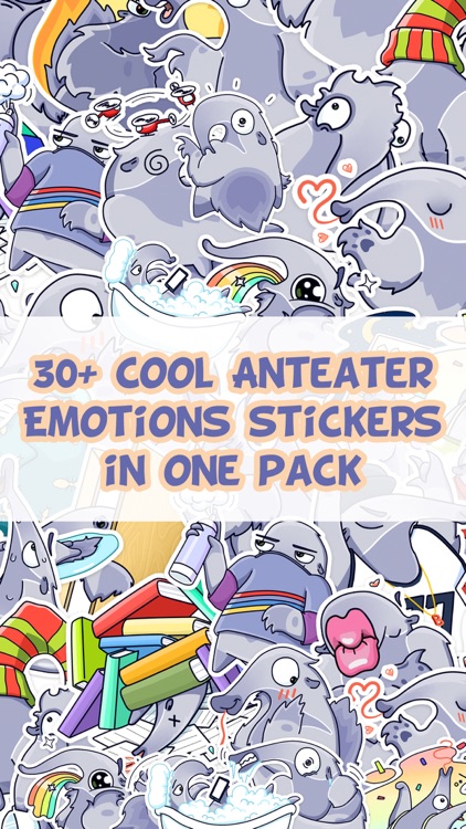 Cool Anteater Emotions Stickers Pack for iMessage