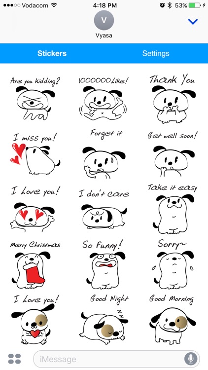 Cute Puppy Word Art Emoji - Cool Emoticon Stickers