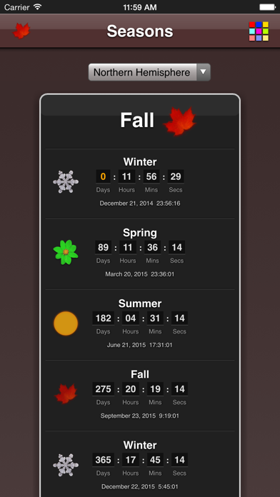 Seasons App Screenshot