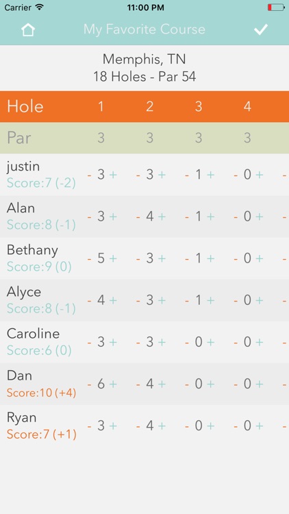 iDisc Golf Scorecard