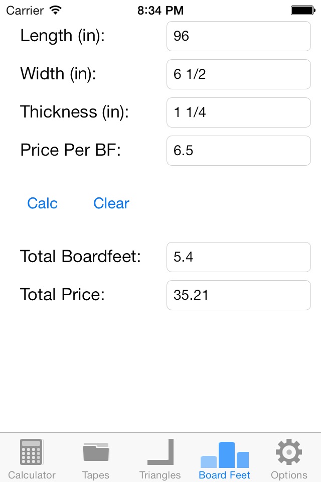 WoodworkerCalc screenshot 4