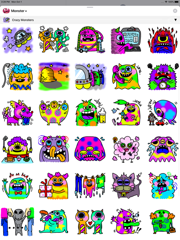 Crazy Monster Stickers iPad screenshot 9 - Stickers app