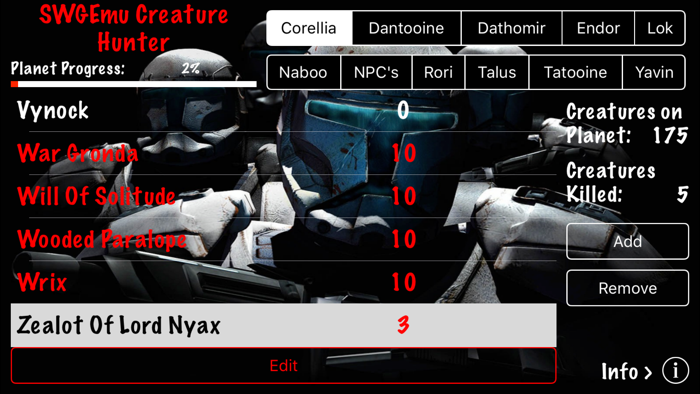 SWGEmu Creature Hunter