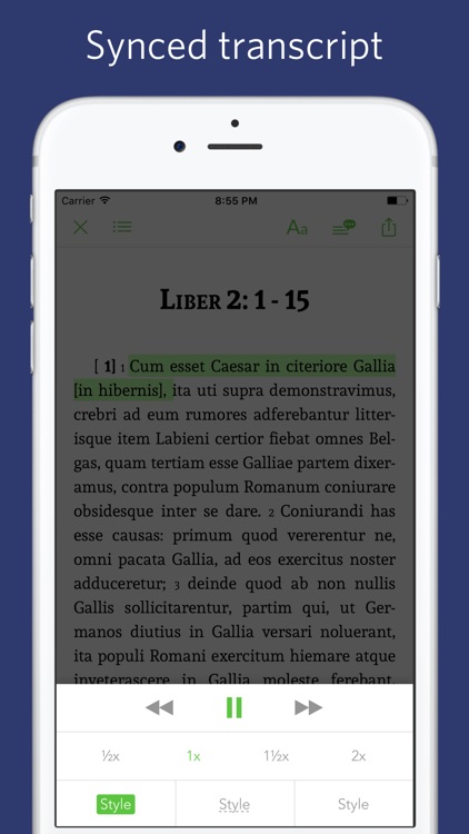 The Gallic War - Latin, sync transcript