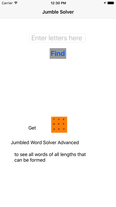 Jumbled Word Solver screenshot 1