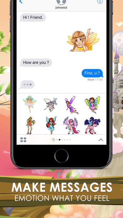 Screenshot #2 pour FairyTale Sticker Emoji Themes by ChatStick