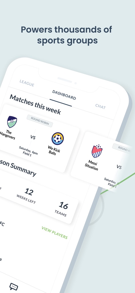 OpenSports - meetup for sports - opensports-app-league-dashboard