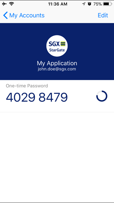 SGX StarGate Authenticator Screenshot