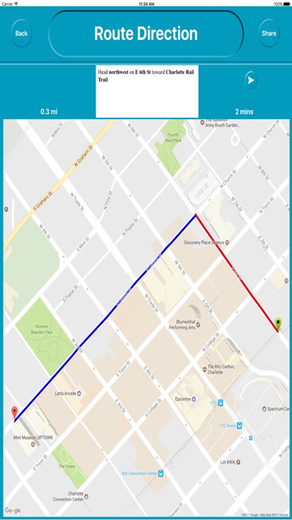 Charlotte NC USA Offline Map Navigation GUIDE