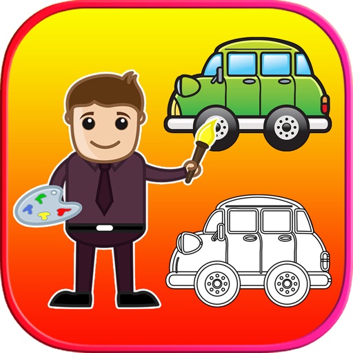 Vehicle Kids Coloring Book - Truck Car Train Pages Icon
