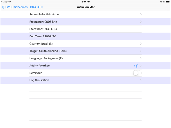 Shortwave Broadcast Schedules iPad app afbeelding 4