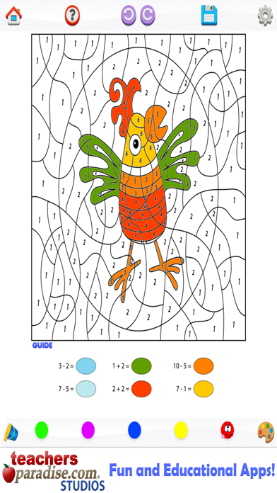 Kids Math Coloring Book - Paint by Numbers iPhone screenshot