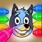Coloring Bluey by number