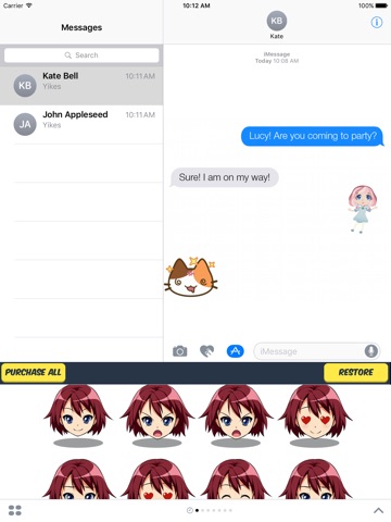 Anime Girl Stickers - 80+ Anime Girl Emoji screenshot 2