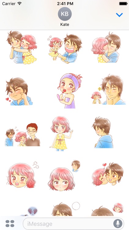 Love couple sweet romance 1 for iMessage Sticker