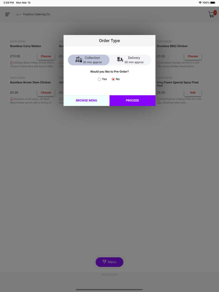 Fusions Home Delivery service