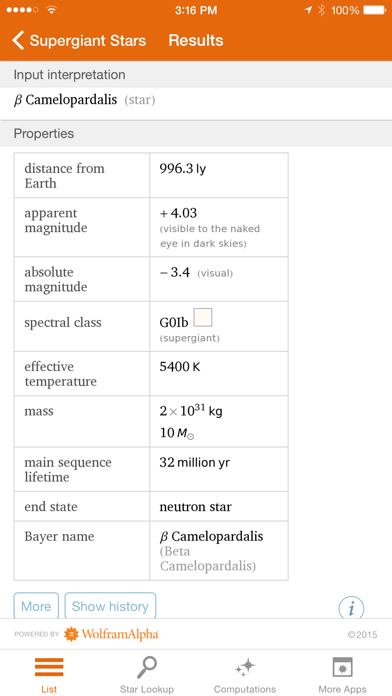 Screenshot #2 pour Wolfram Stars Reference App