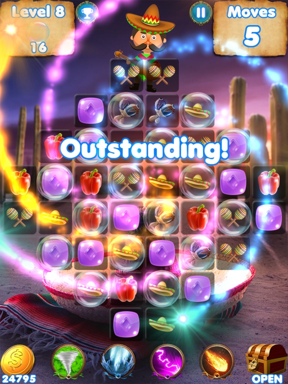 Salsa Swap - match spanish candy puzzle game iPad screenshot 5 - Games app