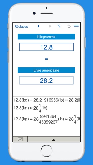 Livres en kilogrammes et kg en lb convertisseur dans l'App Store