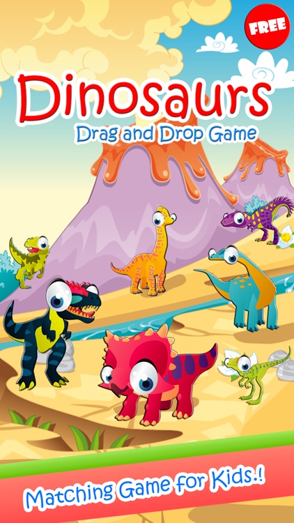 Dinosaurs Drag And Drop Shadow Matching Kids Games