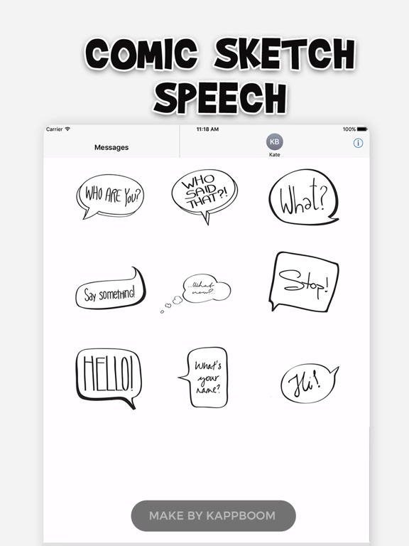 Comic Sketch Speech iPad screenshot 5 - Stickers app