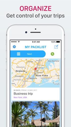 Packlist - Organize your trips