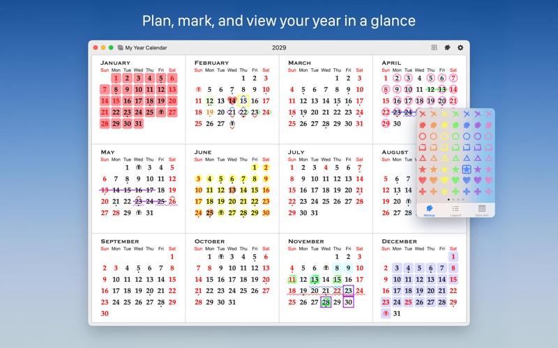 Screenshot #1 pour All-in-One Year Calendar MX
