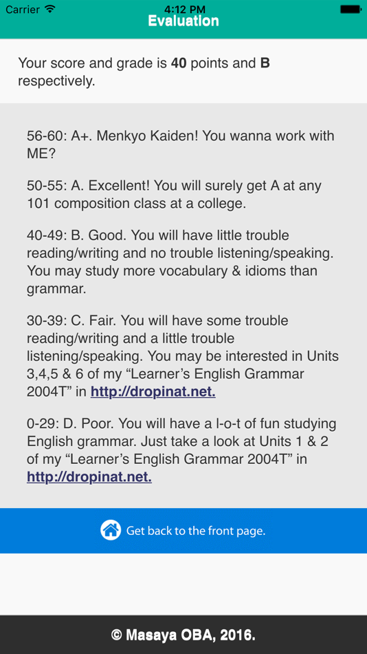 #3. Oba's English Grammar Test (iOS) 由: YUJI ITAYA