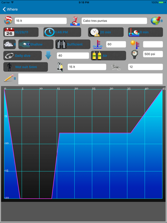 Dive Log Book iPad screenshot 3 - Sports app
