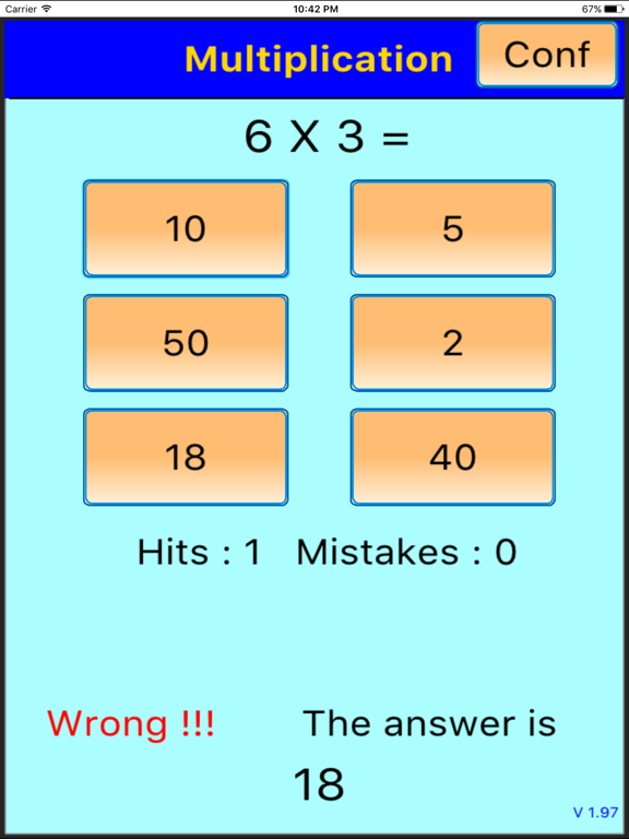 Screenshot #6 pour Multiplication Trainer Kid