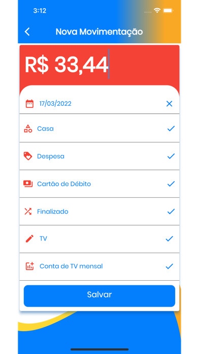 Controle Financeiro Screenshot